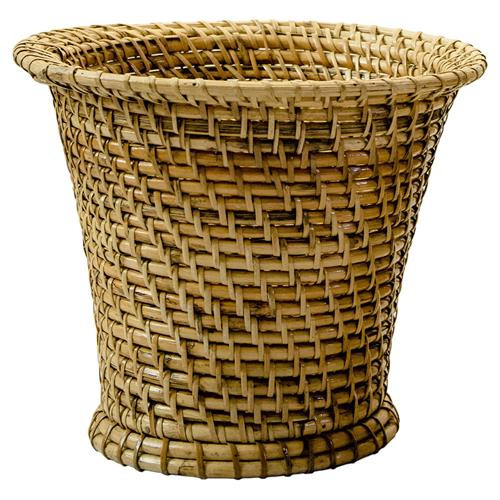 Kacela Coastal Beach Natural Rattan Conical Planter | Kathy Kuo Home