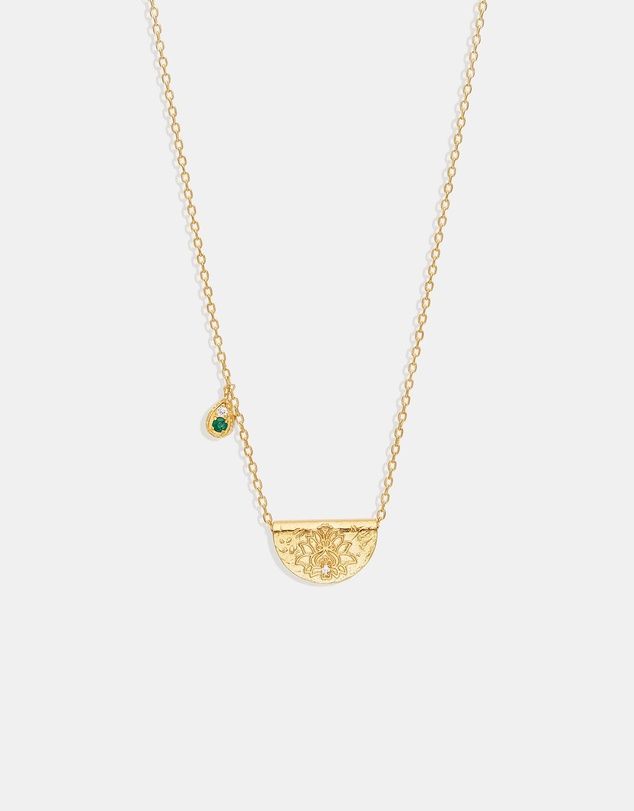 Gold Nurture Your Heart Lotus Birthstone Necklace - May | THE ICONIC (AU & NZ)