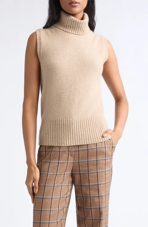 Veronica Beard Mazzy Cashmere Sleeveless Sweater in Oatmeal at Nordstrom, Size Small | Nordstrom