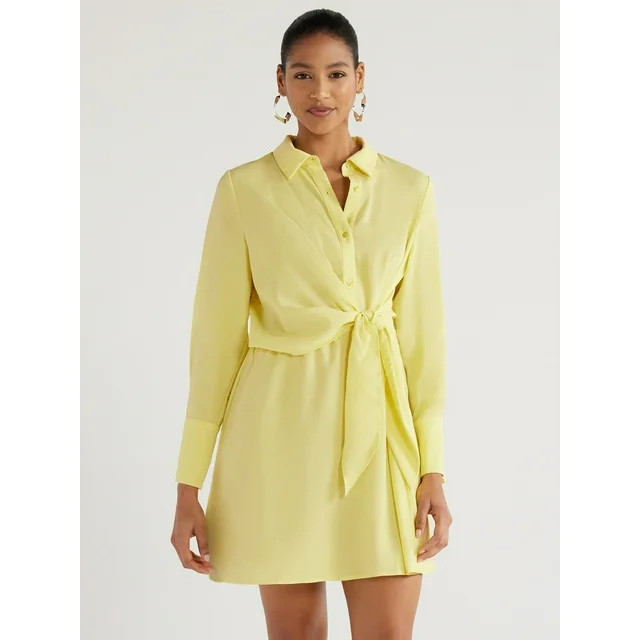 Scoop Women’s Mini Dress with Side Tie, Sizes XS-XXL | Walmart (US)