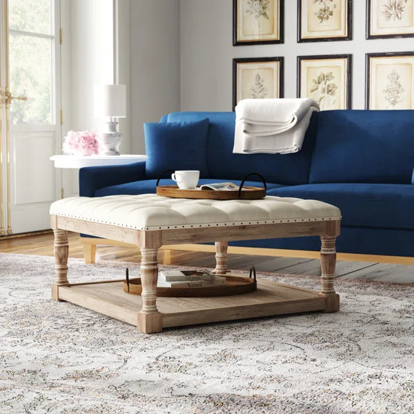 Peloquin 33.5'' Wide Tufted Square Cocktail Ottoman with Storage | Wayfair North America