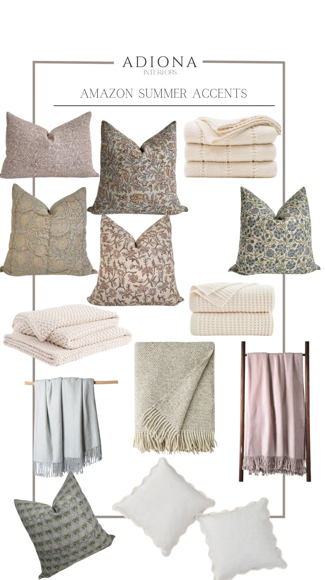 Amazon summer accents 

Living room decor, Amazon finds, budget finds, throw pillows, floral pillows, throws

#LTKSaleAlert #LTKSeasonal #LTKHome