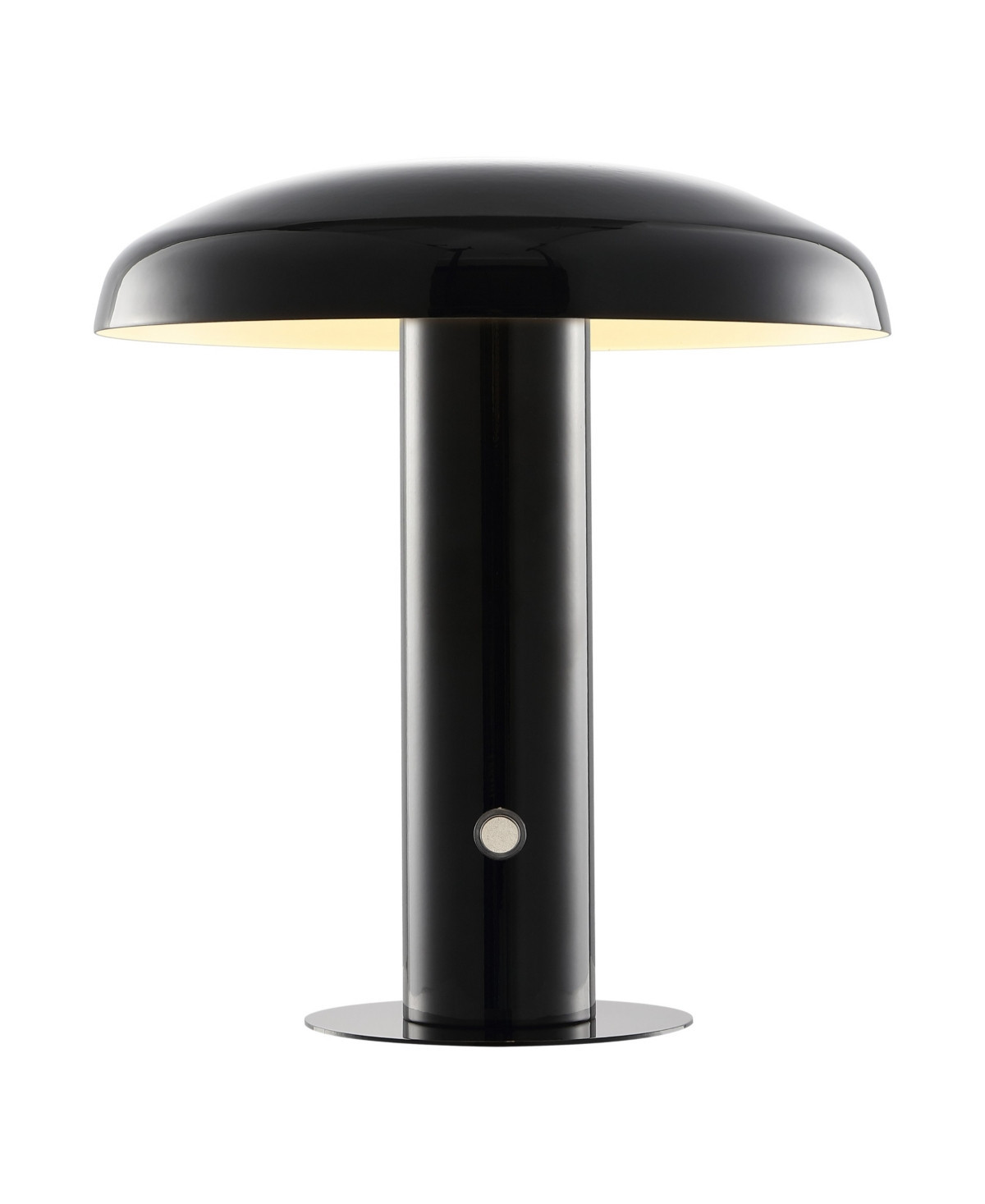 Suillius 11" Contemporary Bohemian Rechargeable, Cordless Iron Integrated Led Mushroom Table Lamp - Black | Macy's