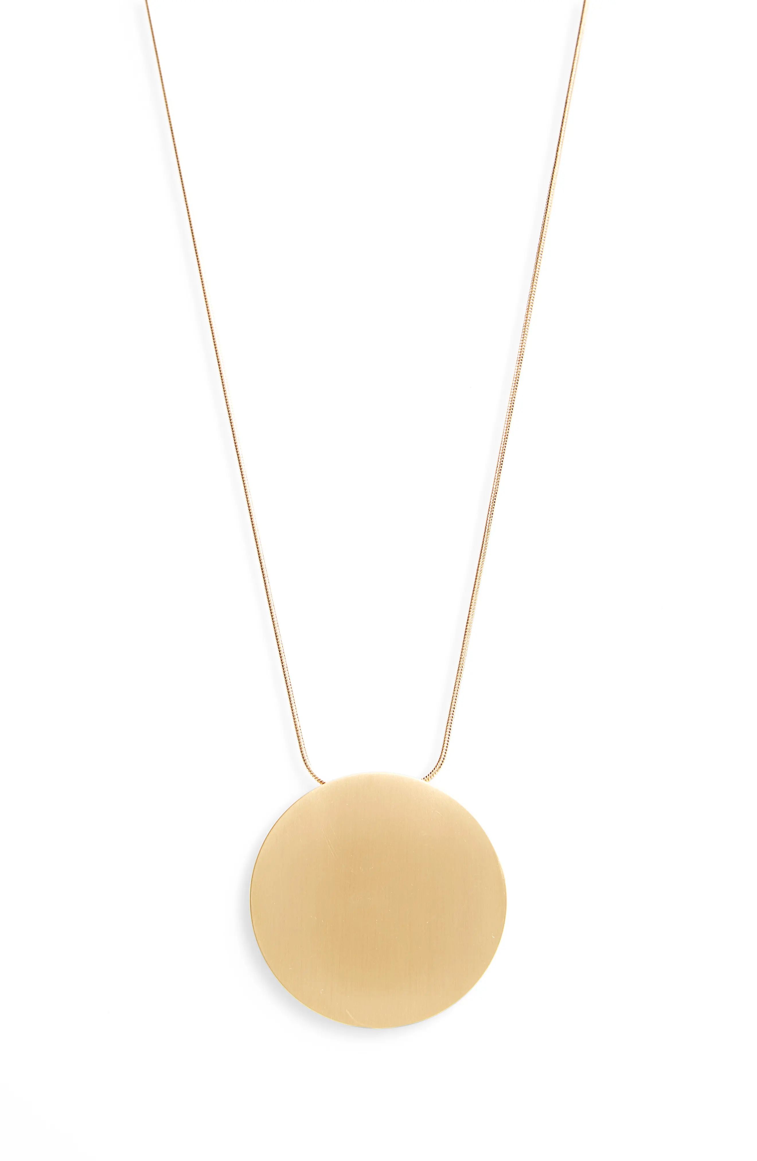Convertible Brushed Disc Pendant Necklace | Nordstrom
