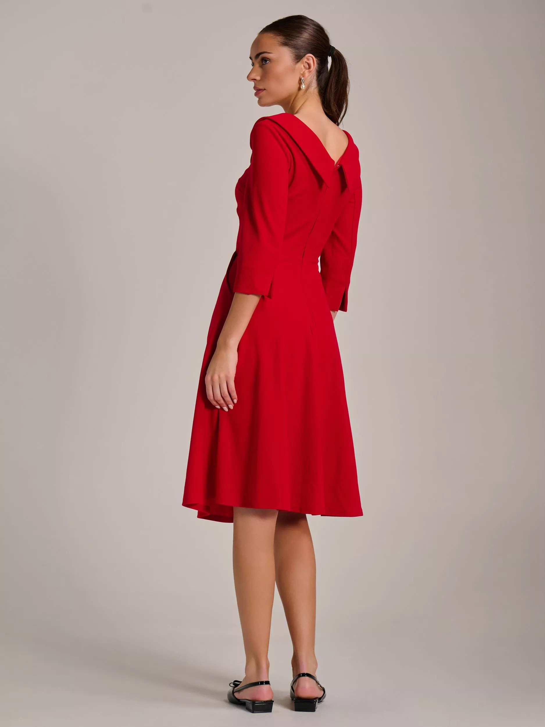 Jolie Moi Fold Collar Button Midi Dress | John Lewis (UK)