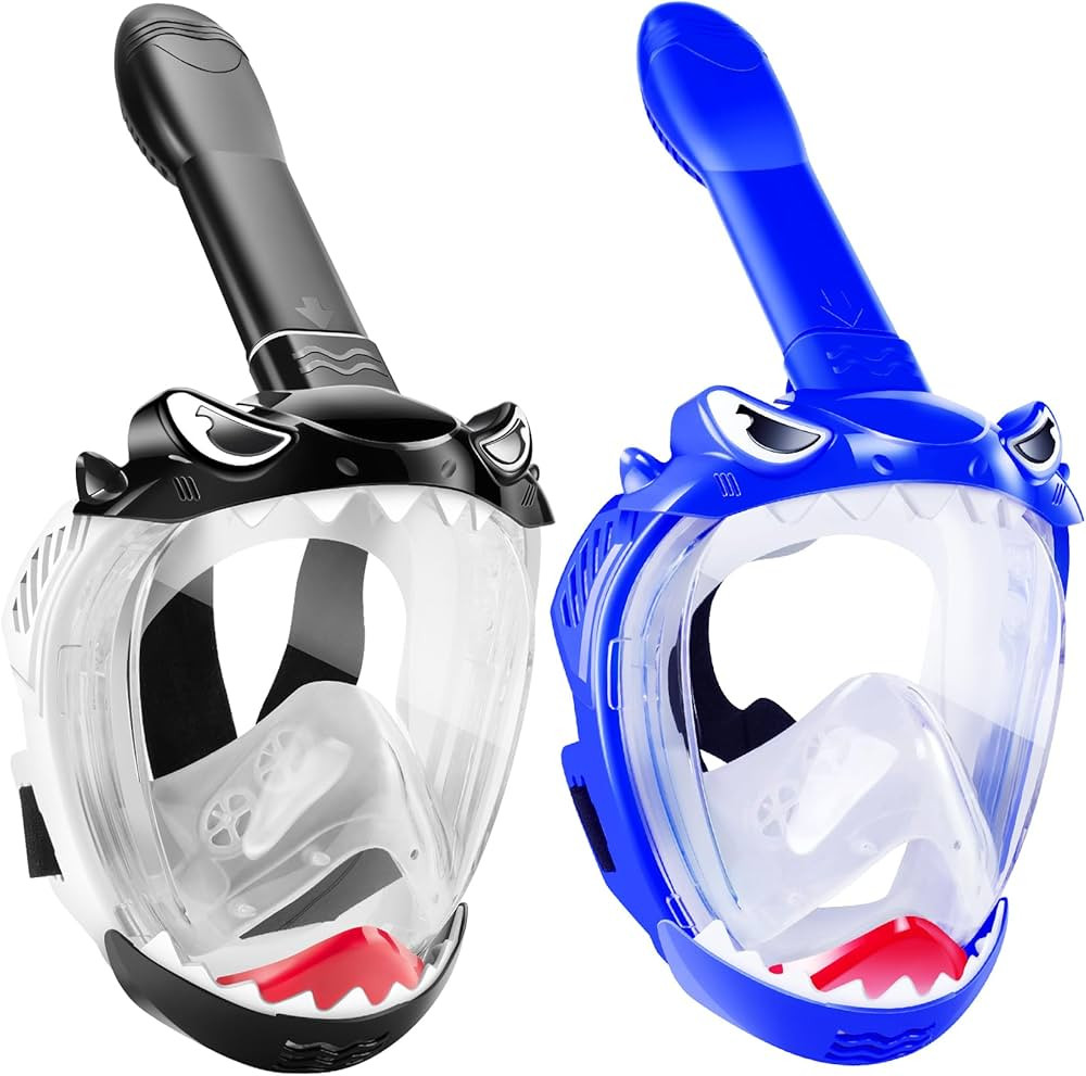 Full Face Snorkel Mask for Kids, Kids Snorkeling Set 180 Degree Panoramic View, Safe Anti-Leak An... | Amazon (US)