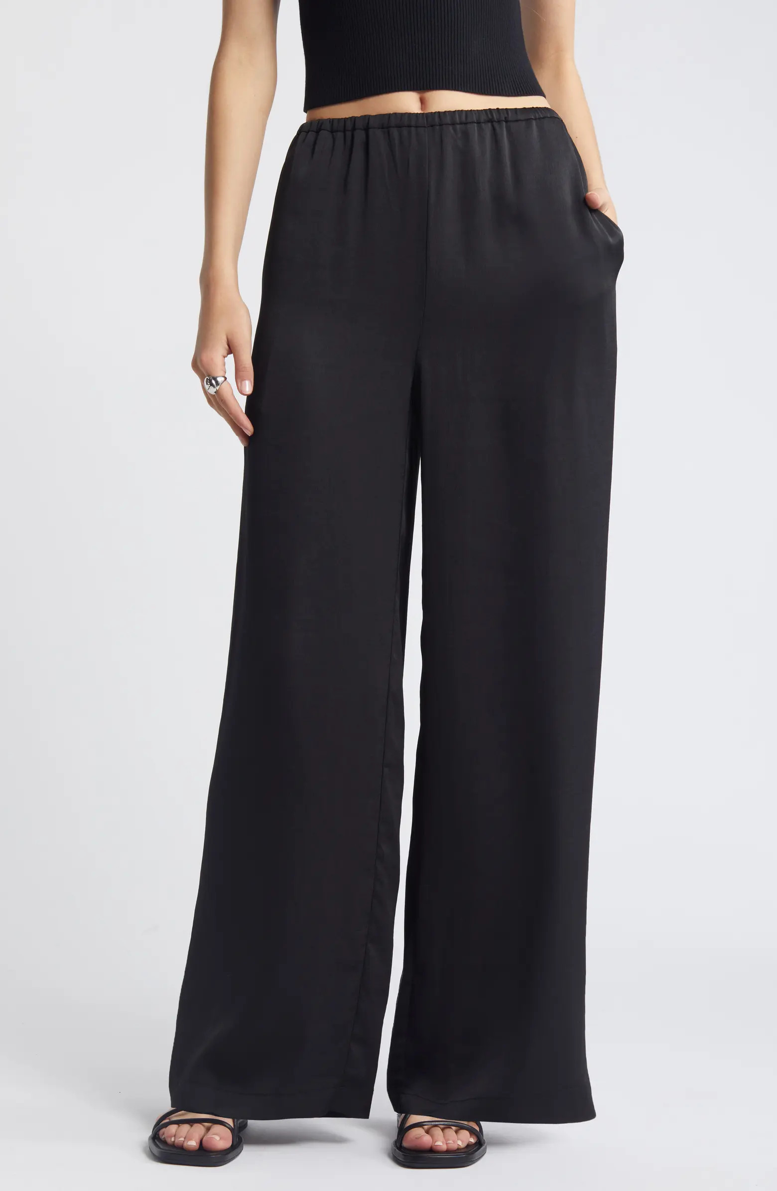 Wide Leg Satin Pants | Nordstrom