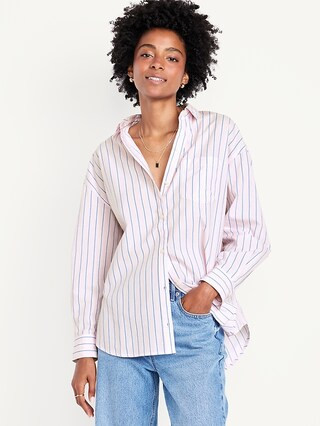 Oversized Button-Down Boyfriend Shirt | Old Navy (US)