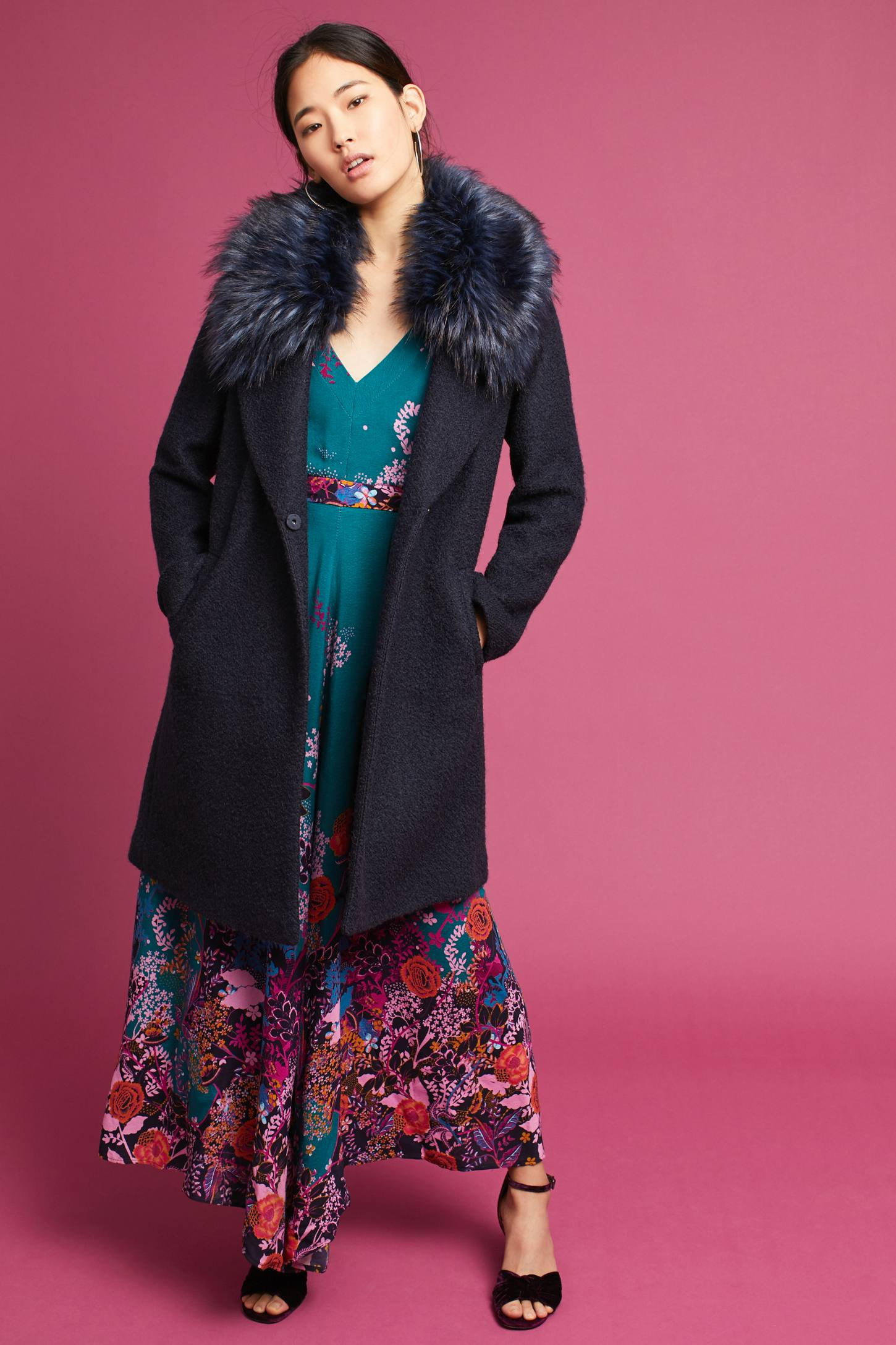 Faux Fur-Collared Coat | Anthropologie (US)