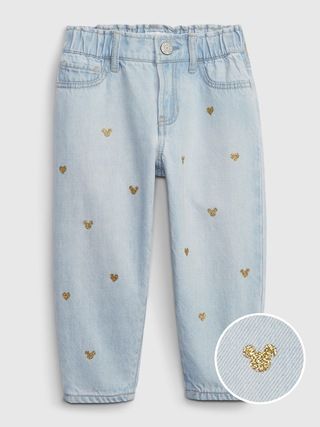 babyGap &#x26;#124 Disney Mickey Mouse Barrel Jeans with Washwell | Gap (US)