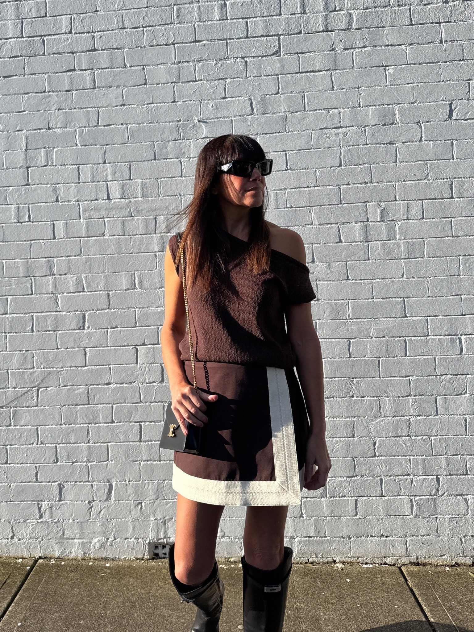 Chocolate faves. Here I’ve teamed an asymmetrical top with a cute duo toned wrap skirt for a winter look with boots. 

#LTKstyletip #LTKspring #LTKaustralia