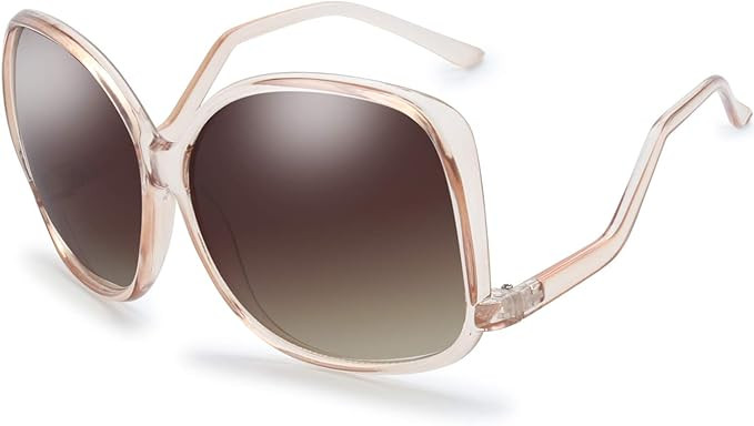 The Fresh Women's Oversized Square Jackie O Cat Eye Hybrid Butterfly Fashion Sunglasses - Exquisi... | Amazon (US)