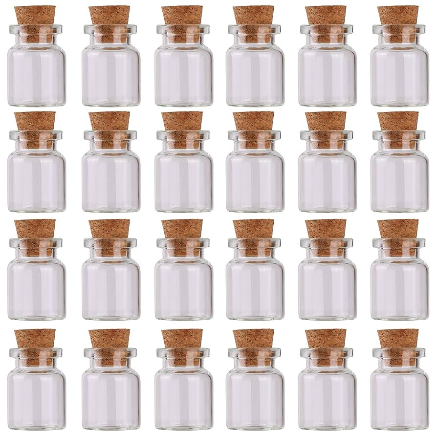 MaxMau 24pcs Mini Glass Bottles with Cork Stoppers 5ml DIY Art Crafts Storage Container,Tiny Glas... | Amazon (US)