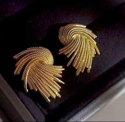 Gold Vintage Inspired Irregular Woven Design Earrings - Unique Retro Style 2024  | eBay | eBay UK