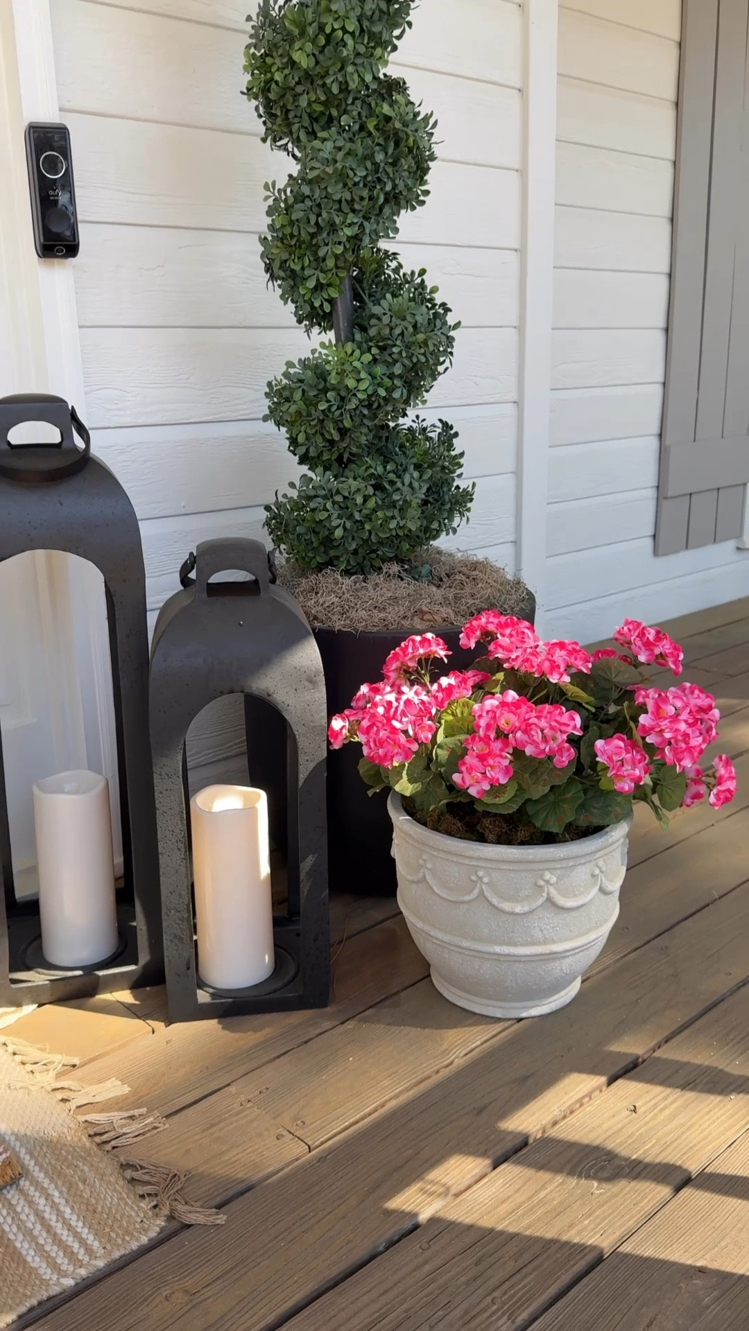 No maintenance spring front porch 
No watering needed, the flowers will never lose their blooms or wilt and the plants are UV resistant. 

#LTKmomlife #LTKHome #LTKSeasonal