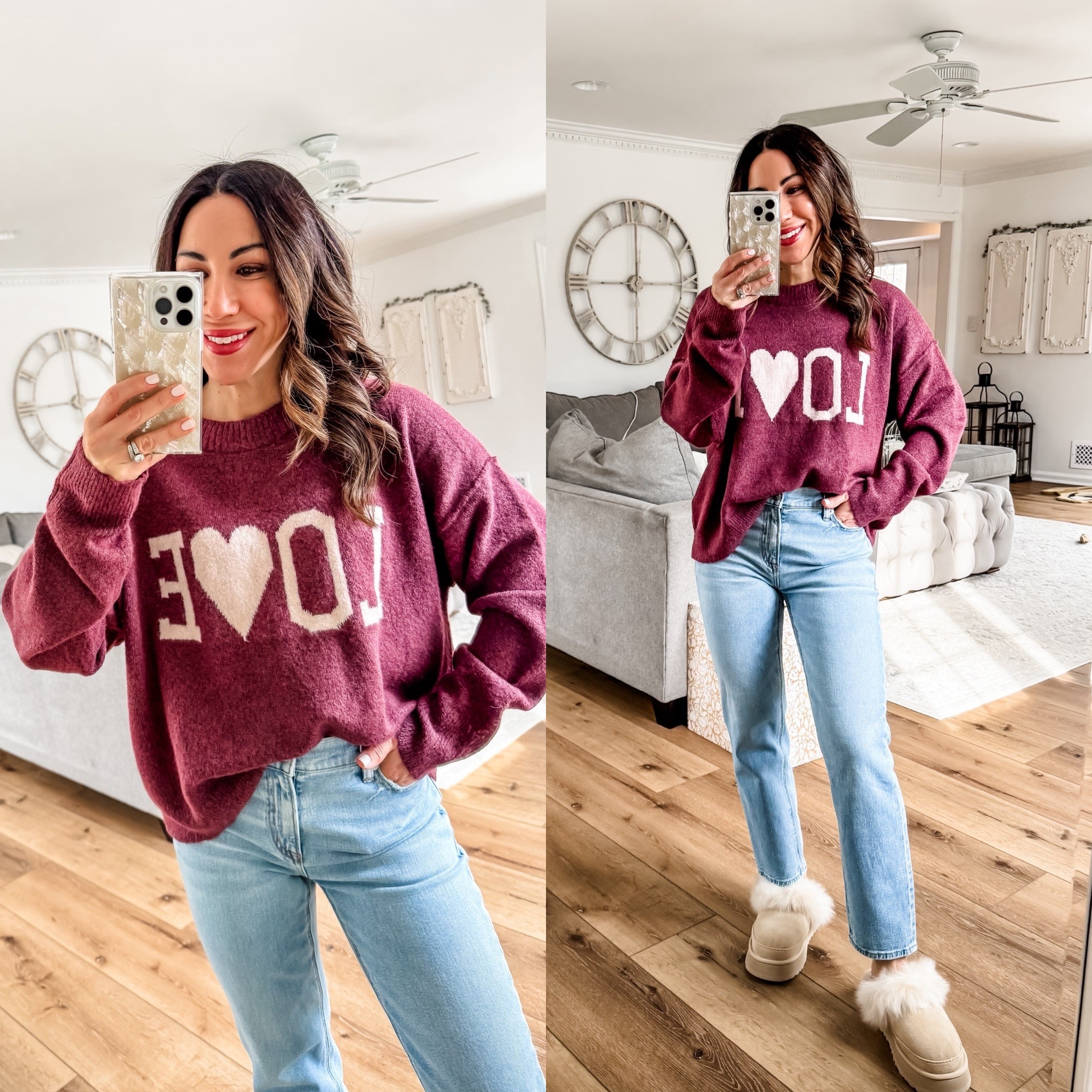 Love sweater small, straight leg jeans 0 X-short. Valentine’s Day sweater, Valentine’s Day outfit.



#LTKFindsUnder50 #LTKOver40 #LTKSaleAlert