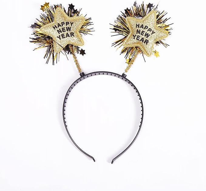 AVMBC Happy New Year Headband Tiara 2023 New Year Eve Hair Hoop Headdress Hair Accessories Holida... | Amazon (US)