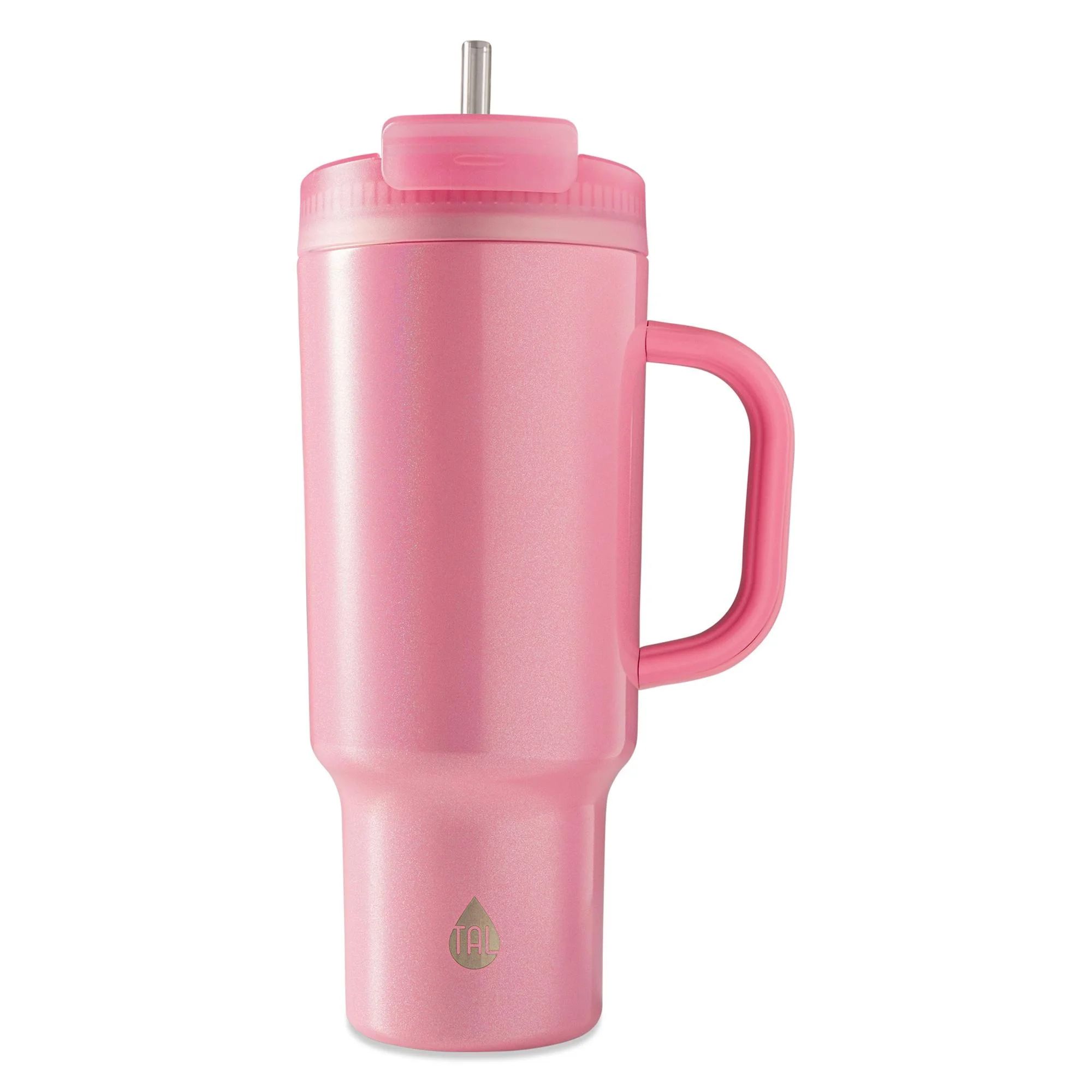 TAL Stainless Steel Hudson Tumbler with Straw 40 fl oz, Shimmering Pink | Walmart (US)