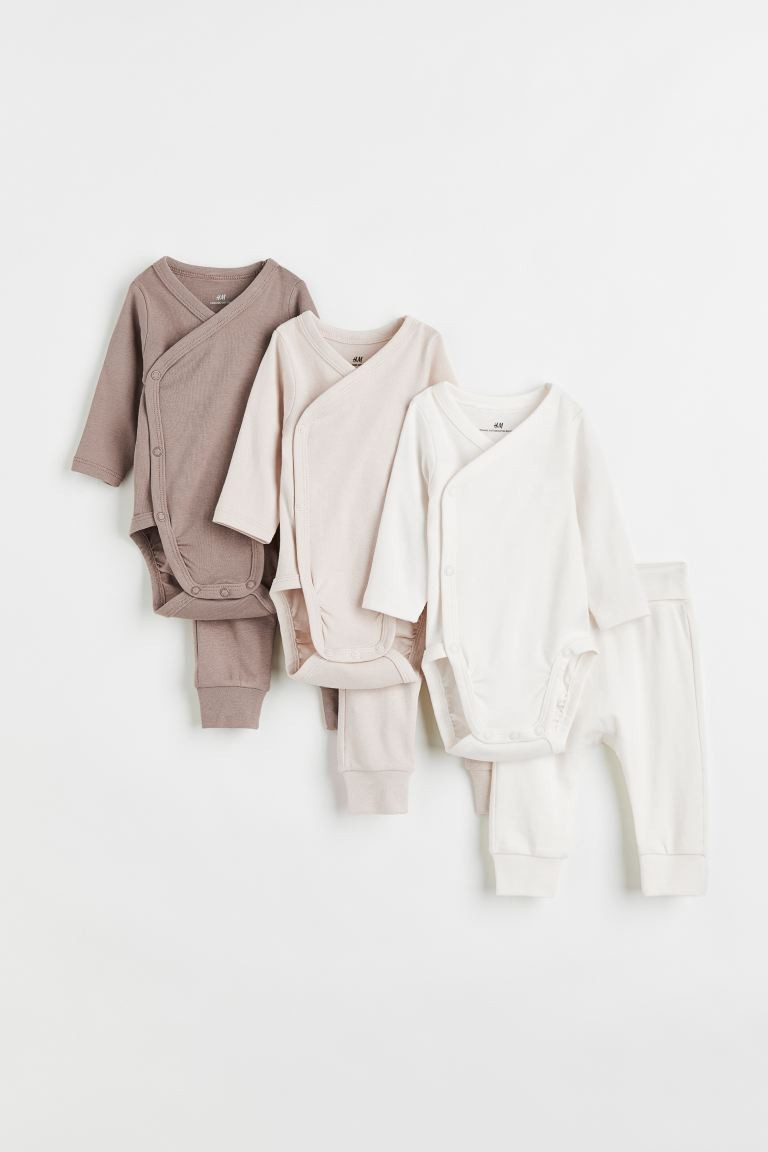 6-piece Cotton Set - Light taupe/light beige - Kids | H&M US | H&M (US + CA)