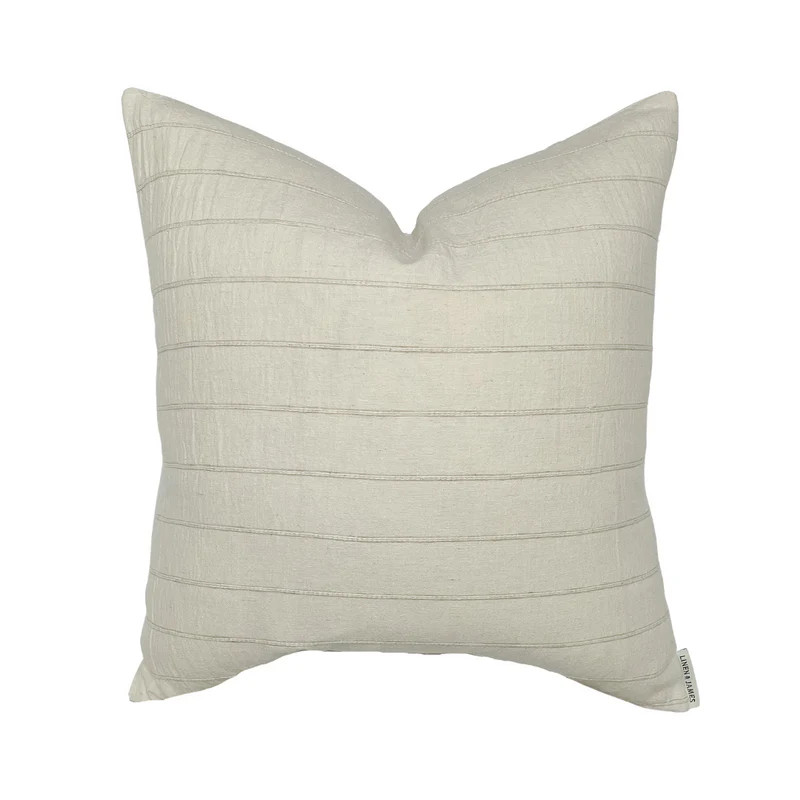 Sophia | Cream Stripe Pillow Cover | Linen and James