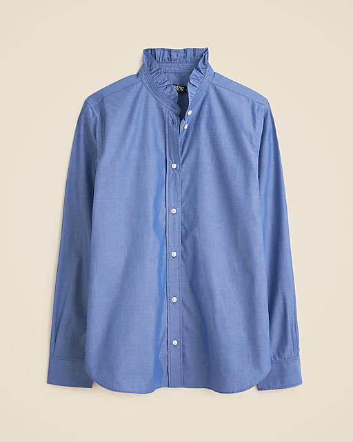 Jules ruffle-collar shirt in cotton poplin | J. Crew US