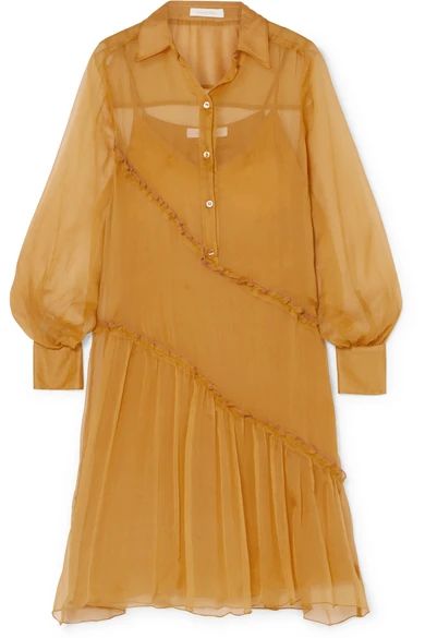 Ruffled silk-crepon dress | NET-A-PORTER (UK & EU)
