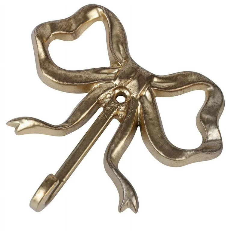 Home Decor Collection Sterling & Noble Home Gold Decorative Cast Iron Bow Shaped Indoor Wall Hook... | Walmart (US)