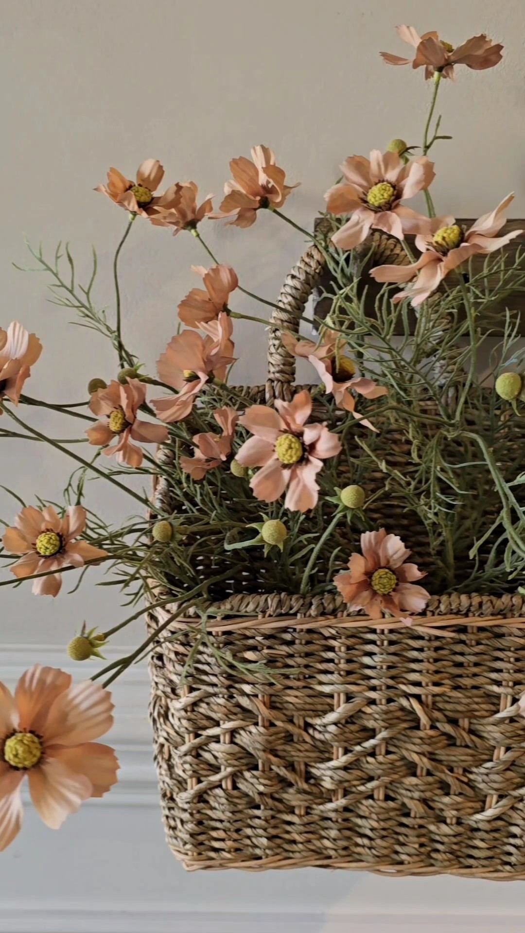 Did you know you could just add a few Spring florals to beat the winter blues? Instant serotonin boost🌱🌿🌿I used 6 cosmos on my wicker mail box.  They're from Hobo Lobby but I linked an alternate from Amazon. I used 6 peonies from Target in the second arrangement along with tall Banyan stems I picked up last year.  The peonies have a real touch feel to them.  When I felt them I couldn't leave them behind! The greenery is no longer in stock but I linked an alternative. I used 12 rice stems in the last arrangement.  So affordable! They come in a set of 3. It may be 30° outside but it's Spring in my house.🤍🌱

#LTKHome #LTKFindsUnder100 #LTKSeasonal