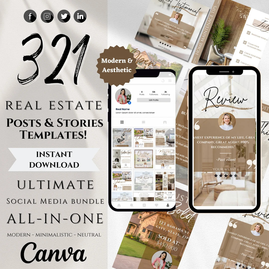 321 Ultimate Real Estate Posts & Stories Bundle Real Estate - Etsy | Etsy (US)