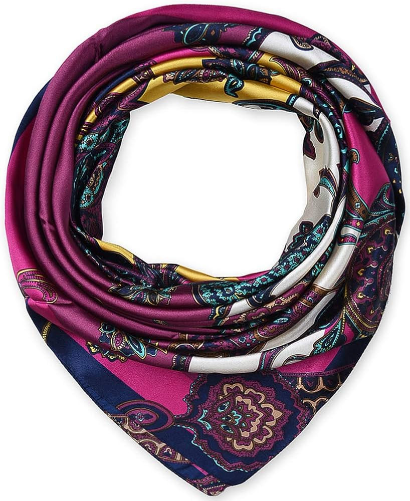 corciova 35 x 35 Large Square Hair Scarf for Women Silk Like Curly Headband Tie Sleeping at Night... | Amazon (US)