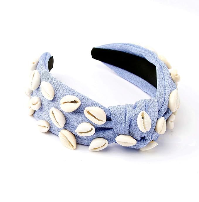 Knotted Shell Headband Natural Knot Hairband Embellished Fashion Holiday Spring Summer Hair Acces... | Amazon (US)