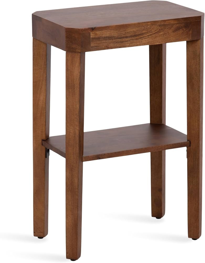 Kate and Laurel Talcott Modern Rectangle Wood Side Table, 16 x 10 x 25, Walnut Brown, Transitiona... | Amazon (US)