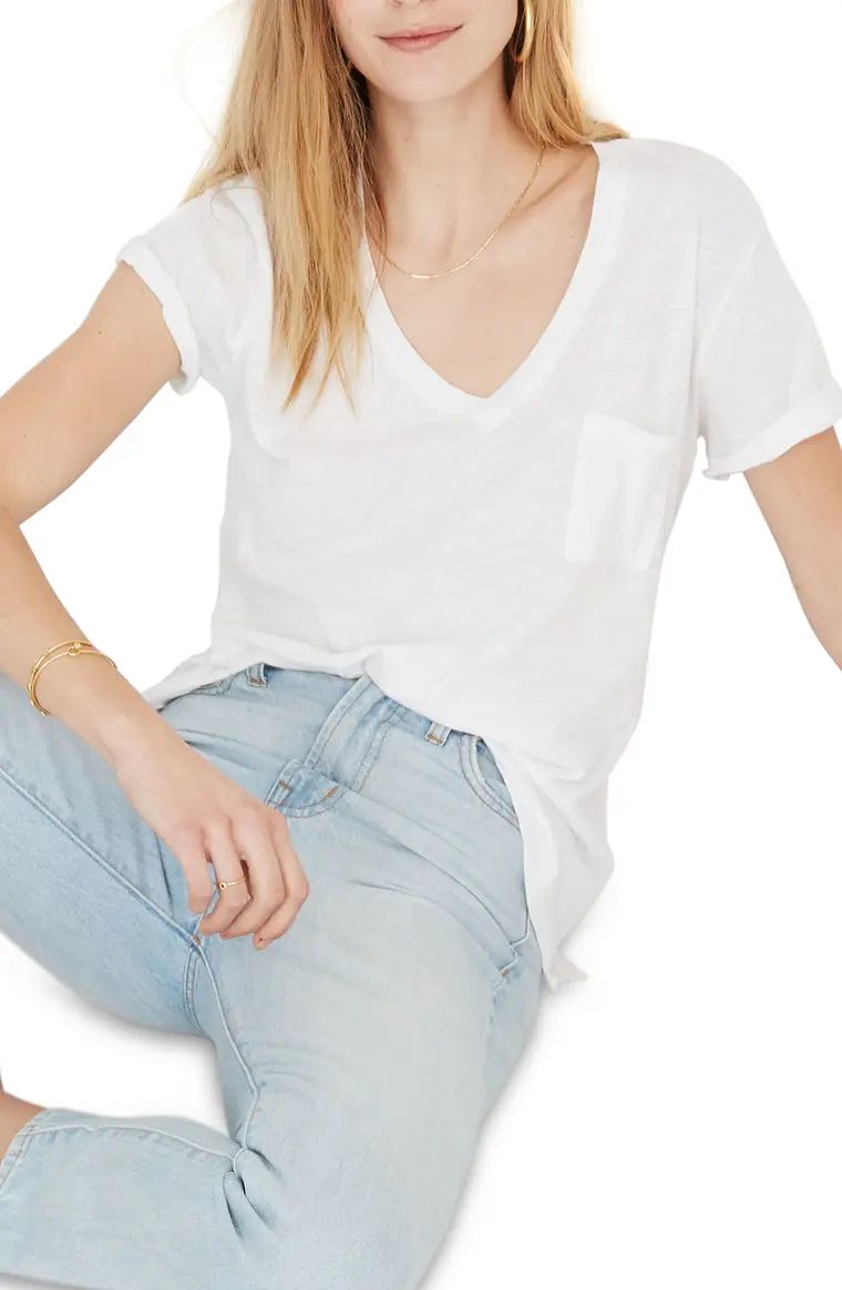 Whisper Cotton V-Neck Pocket Tee | Nordstrom