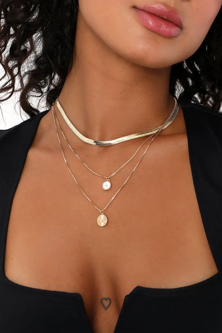 Gorgeous Gleaming Gold Rhinestone Layered Necklace | Lulus