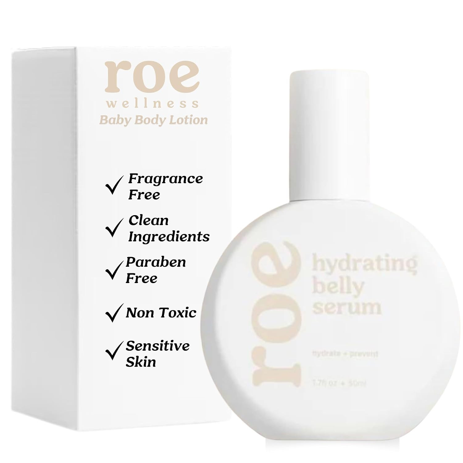 Roe Wellness Stretch Mark Belly Serum/Oil for Sensitive Skin with Long and Short-term Hydration, Increases Skin Elasticity and Firmness Reduce Stretch Marks (Belly Serum) | Amazon (US)