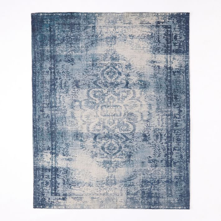 Distressed Arabesque Wool Rug | West Elm (US)
