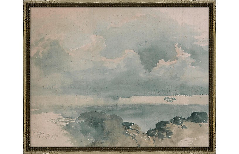 Blue Coastal Watercolor | One Kings Lane