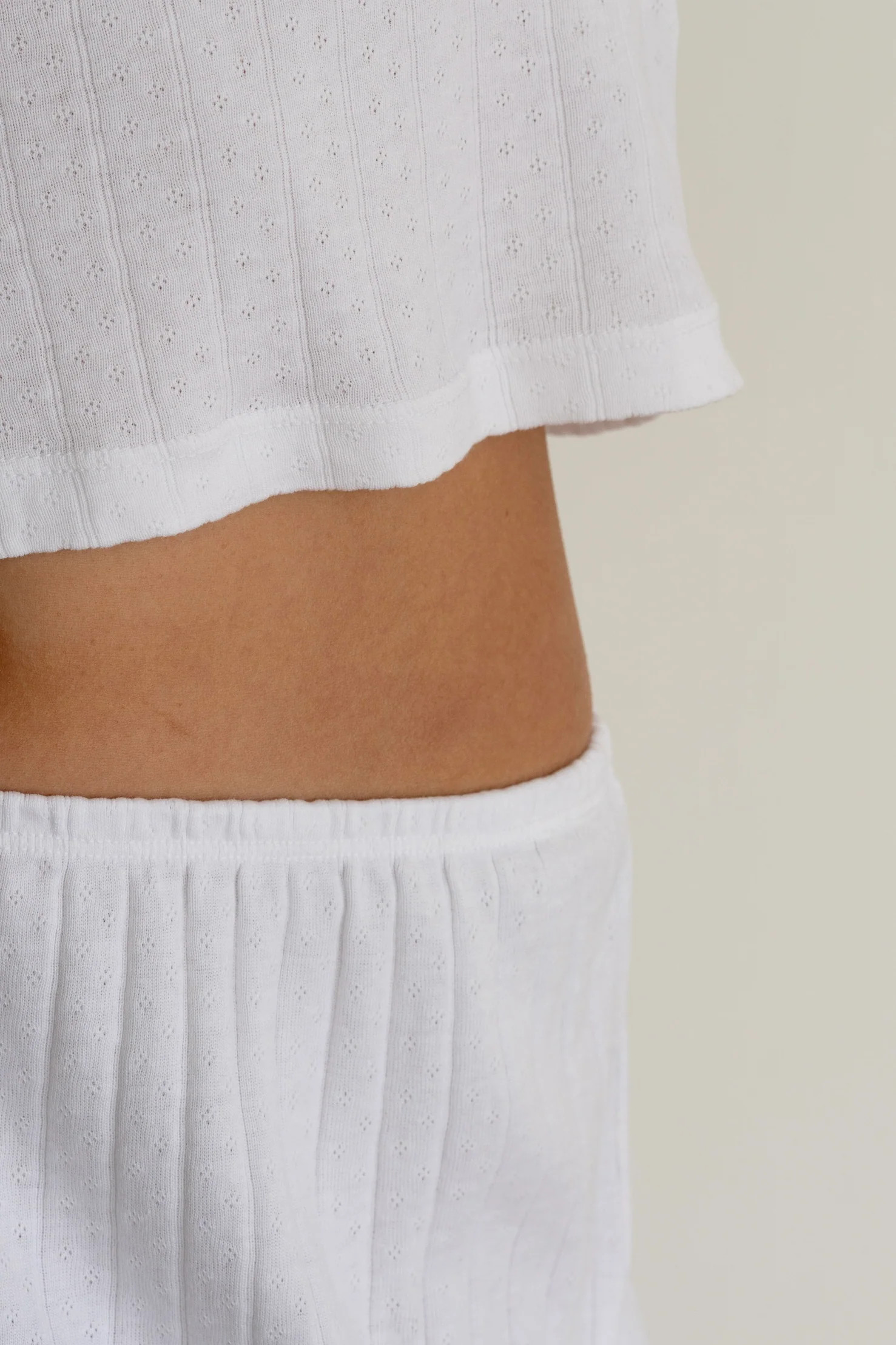 The Pointelle Simple Crop Pant | DONNI.