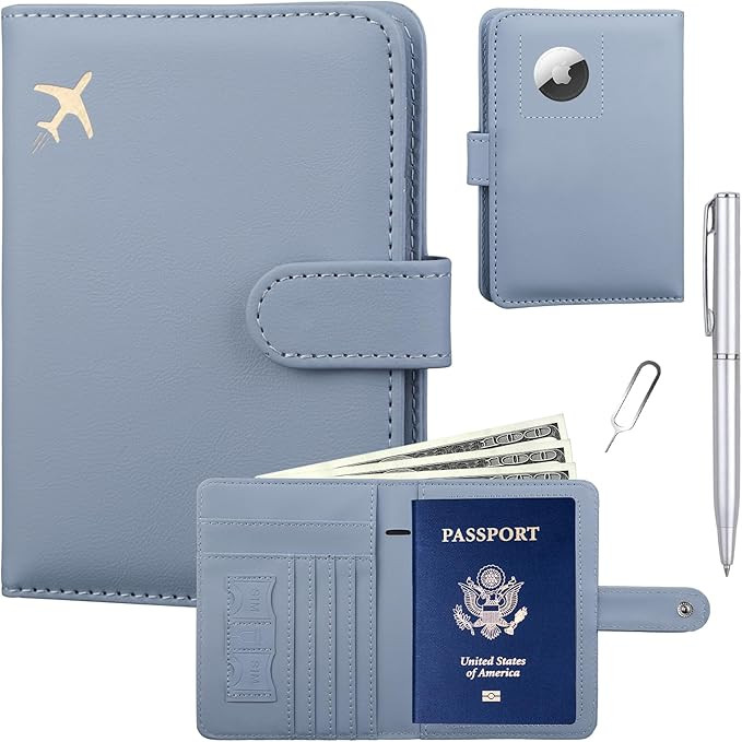 GOAUS Passport Holder for Travel with Airtag Card Slots, Money Pocket, Travle Gifts for Women Men... | Amazon (US)