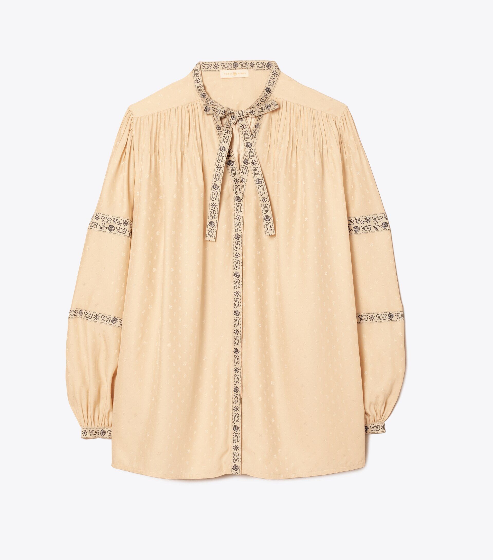 Silk Jacquard Ribbon Blouse | Tory Burch (US)