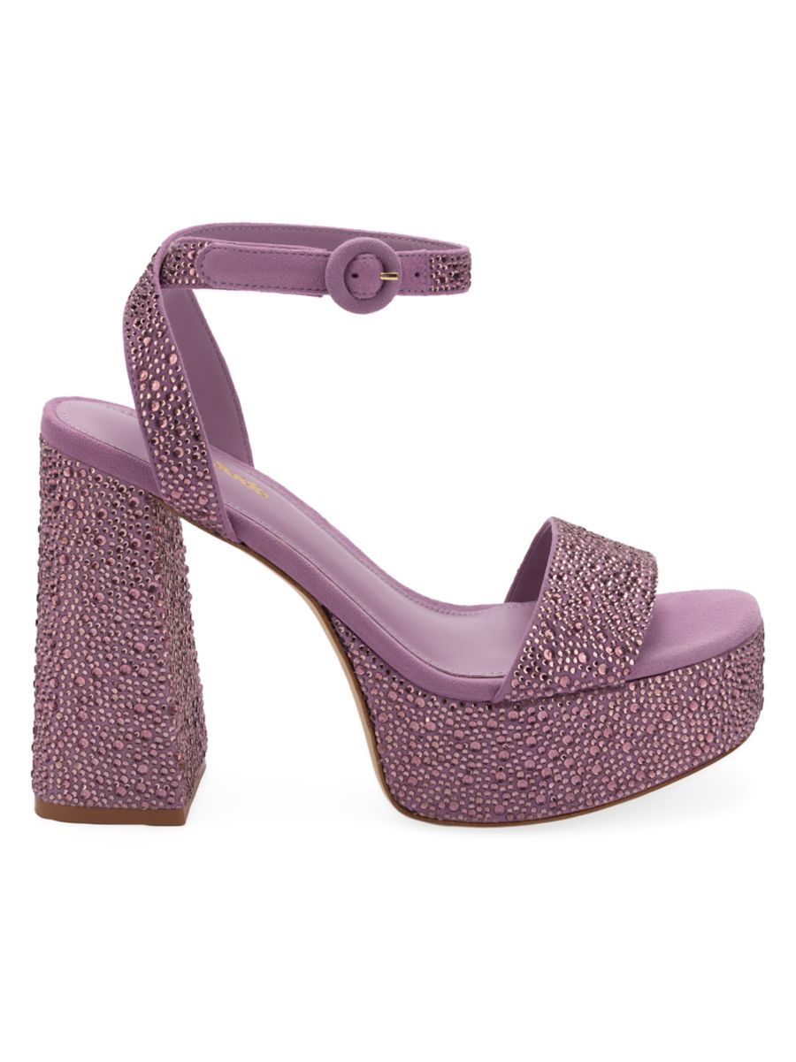 Dolly Crystal-Embellished Platform Ankle-Strap Sandals | Saks Fifth Avenue