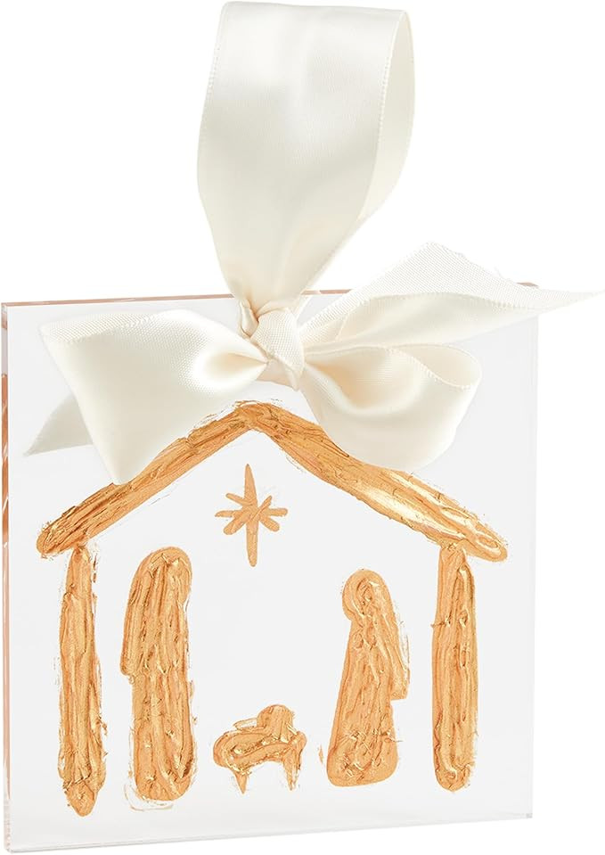 Mud Pie Gold Acrylic Ornament, Nativity, 4" x 4" | Amazon (US)