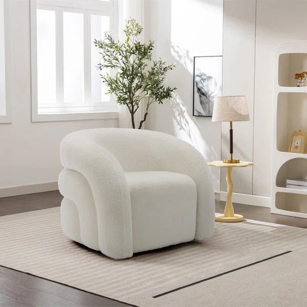 Aunna Upholstered Swivel Barrel Chair | Wayfair North America