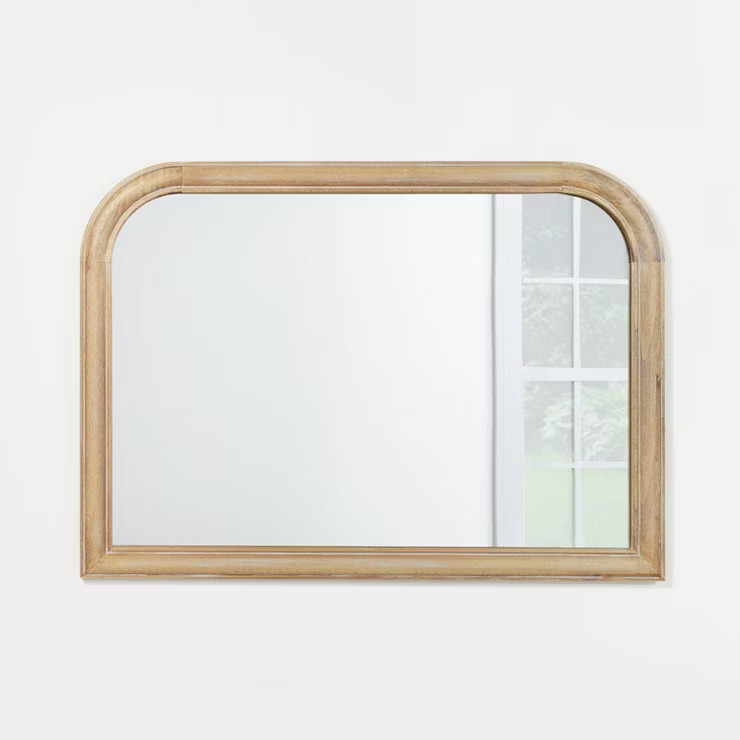 36" x 26" Wooden Mantel Decorative Wall Mirror Natural - Threshold™ designed with Studio McGee | Target