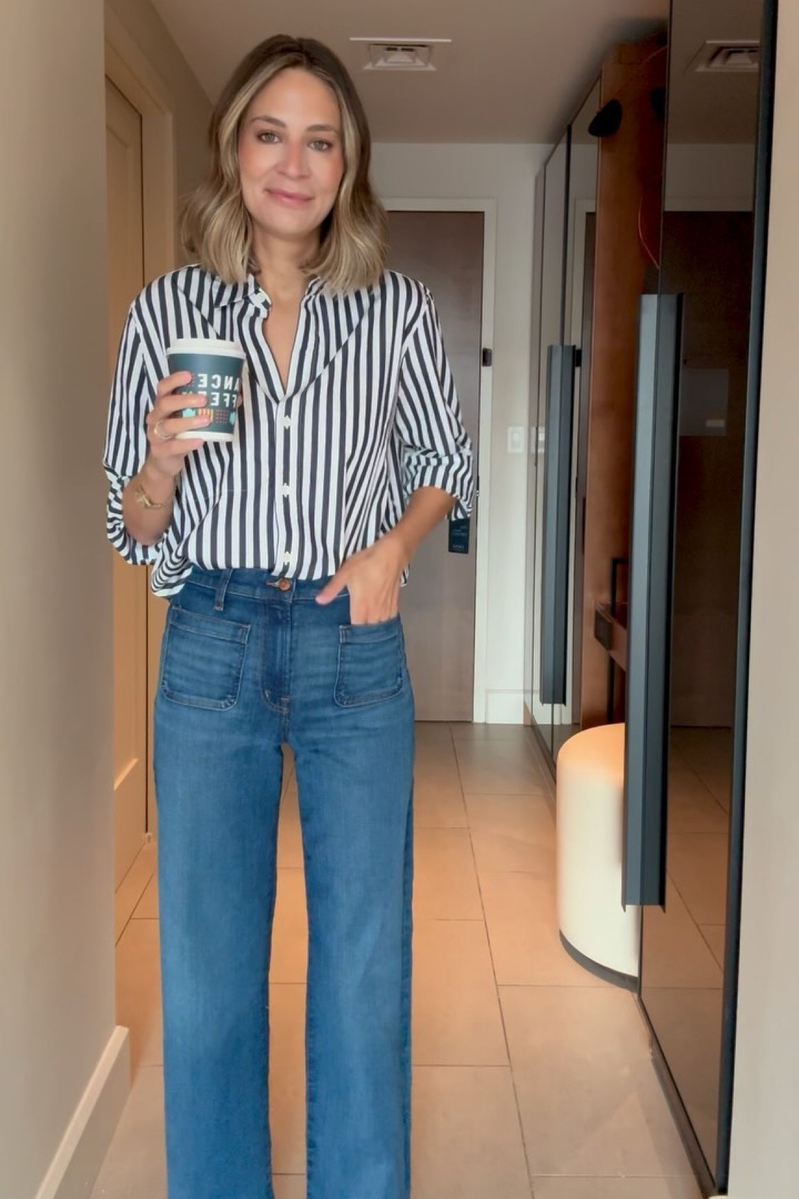 Heading to the office, day 2

Can never go wrong with stripes or button up 💙