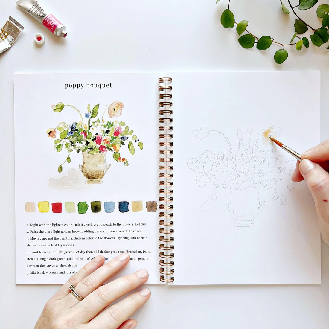 bouquets watercolor workbook | Emily Lex Studio