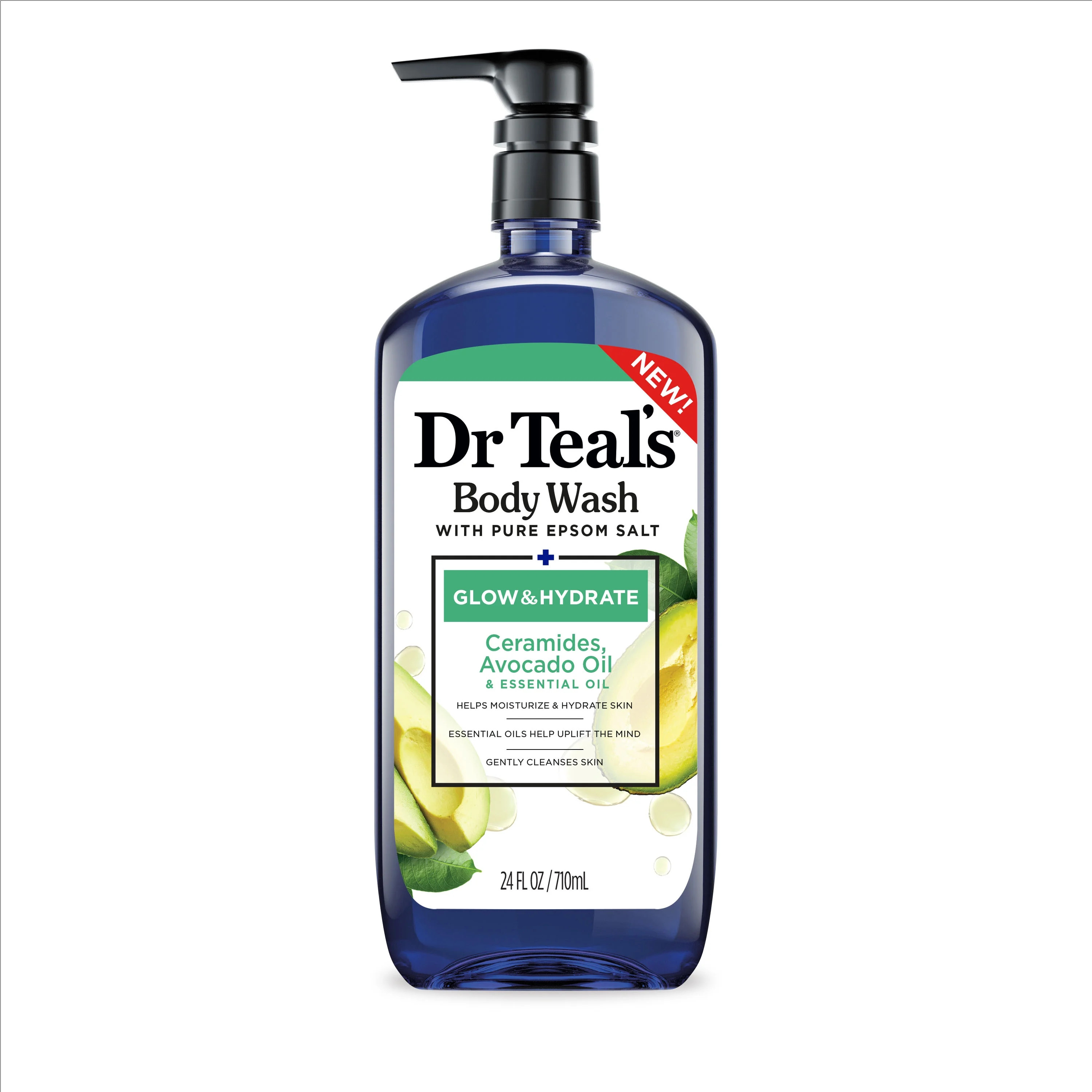 Dr Teal's Glow & Hydrate Body Wash with Ceramides & Avocado Oil, 24 fl oz | Walmart (US)