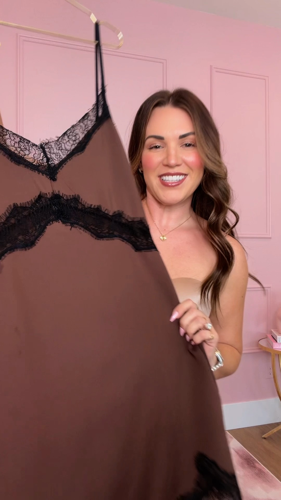 curvy midsize date night look! wearing size large in brown slip dress with black lace. my brown blazer is old, but linking similar. added a touch of tiger print! 🤎 @Steve Madden US

#LTKSeasonal #LTKMidsize