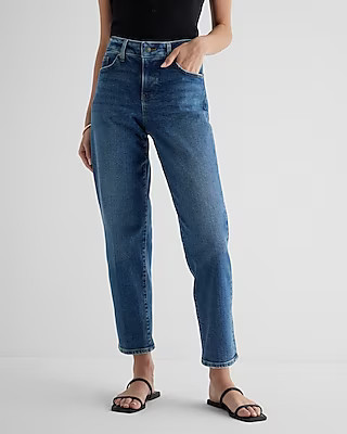 Mid Rise Dark Wash Boyfriend Jeans | Express