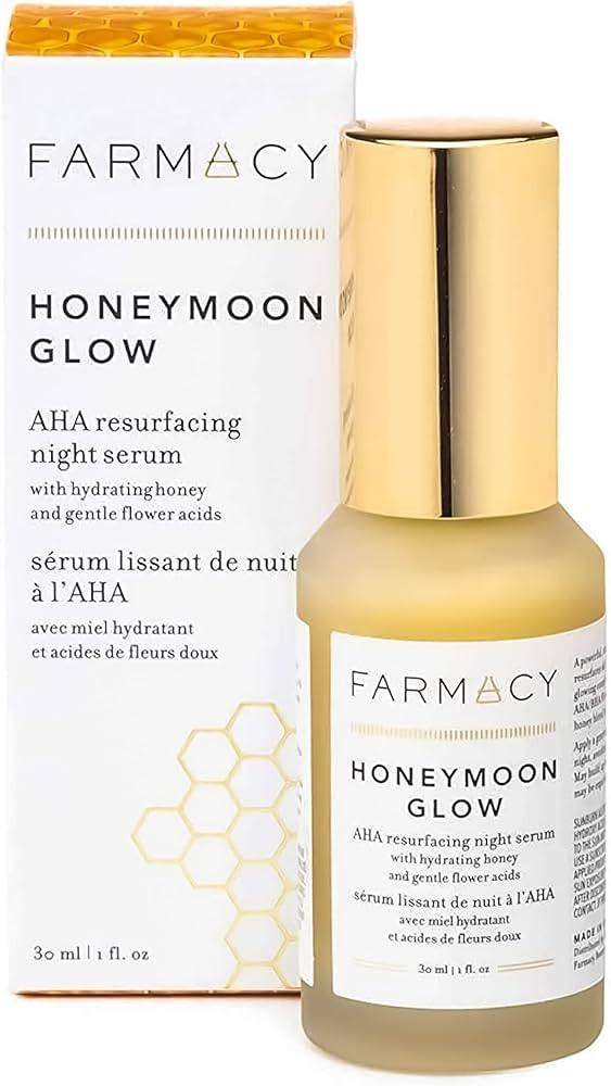 Farmacy Honeymoon Glow AHA Hydrating Night Serum w/Hyaluronic Acid for Fine Lines & Wrinkles (1 F... | Amazon (US)